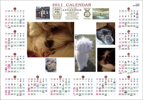 世界で一枚『あなたのペット』のカレンダー差し上げます！！