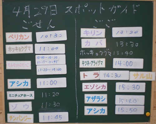 4月29日の予定表