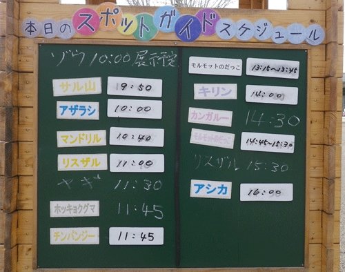 4月28日のスポットガイドの予定表