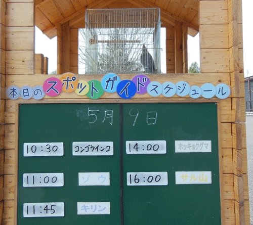 5月9日のスポットガイドの予定表