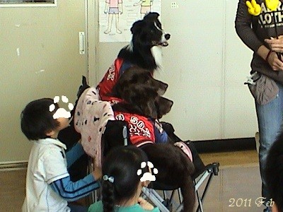 小学校でのドッグセラピー（冬）