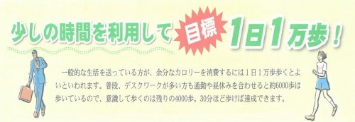 少しの時間を利用して一日１万歩
