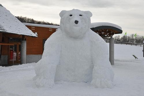 道の駅「サロマ湖」の前にホッキョクグマ出現！！