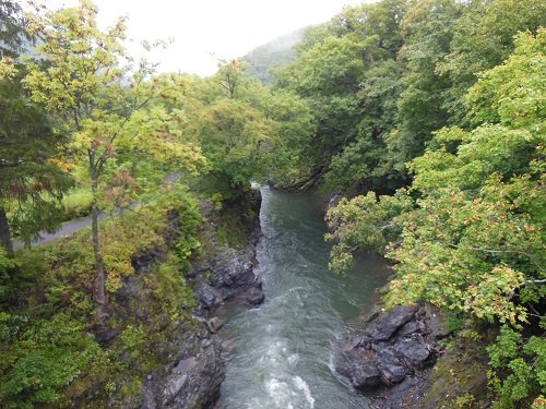 9月14日 滝上町 渚滑川渓谷遊歩道 今日の錦仙峡2