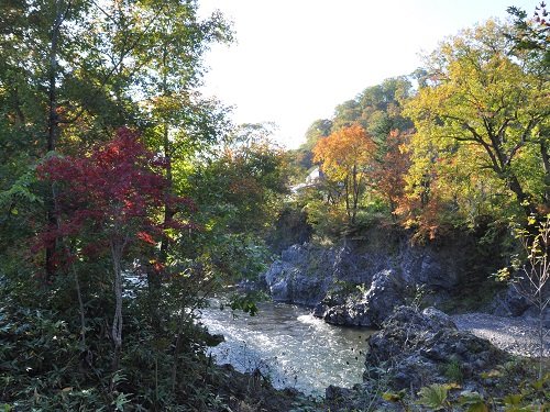 9月26日 滝上町 渚滑川渓谷遊歩道 今日の錦仙峡1・・・右岸編
