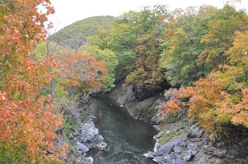 10月2日 滝上町 渚滑川渓谷遊歩道 今日の錦仙峡3
