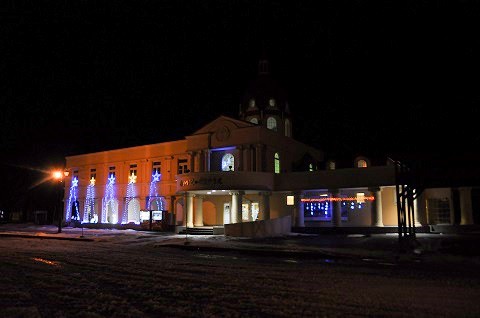 12月6日　滝上町　道の駅「香りの里たきのうえ」　イルミネーション点灯中