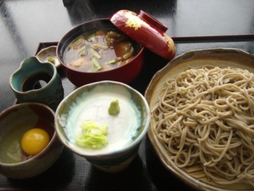 手打　水練り　十割蕎麦