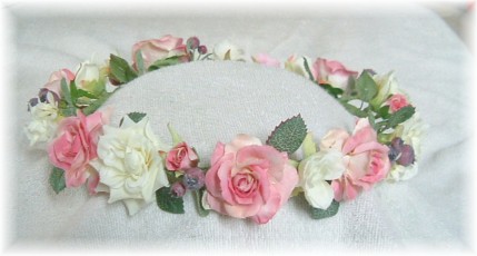 ウェディング＊＊＊ピンクローズの花冠＊＊＊