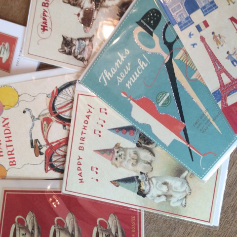 レトロでかわいいグリーティングカード