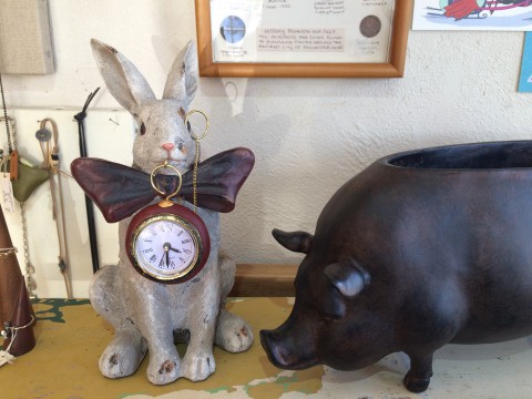 うさぎとブタさん。