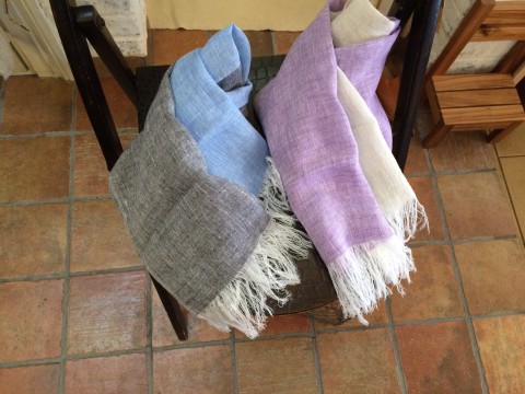 柔らかリネンショール ツートン入荷!