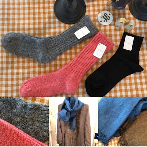 fog のウールソックスとストール