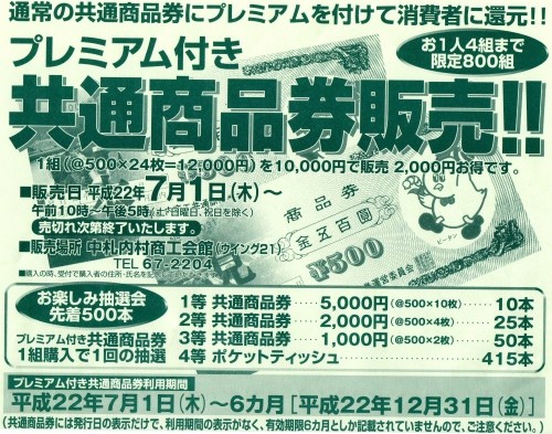 今日から「プレミアム商品券」発売~中札内村商工会にて~