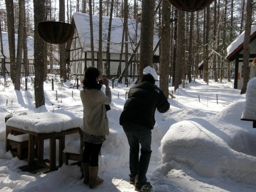 「香港」からのお客さん・・貴重な北海道の冬(雪)体験「車が・・」