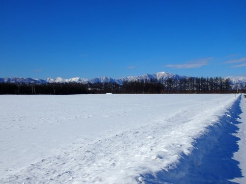 冬は快晴の日が多い十勝・・中札内村・村道４７号線をゆく。