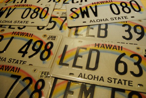 実物　Aloha State Licence plate !