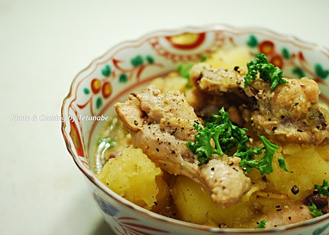 鶏肉で肉じゃが