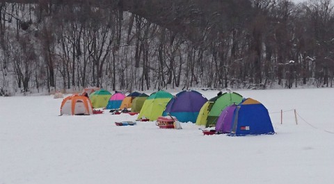 網走湖ワカサギ釣り