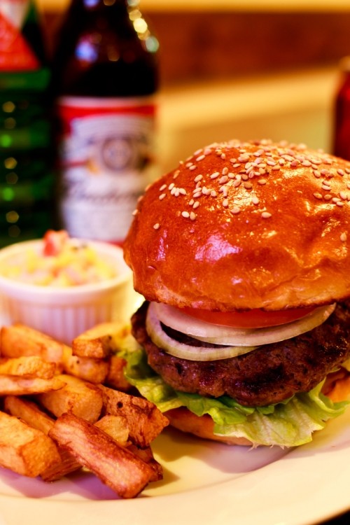 山の頂上でのハンバーガーは格別♪