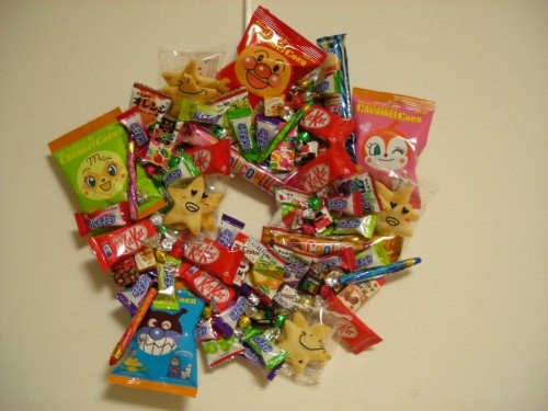 お菓子リース作ったよ~!