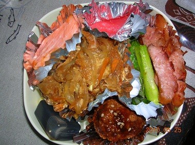 昨日の夜の残り物でお弁当