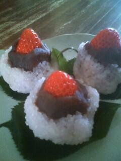 おしゃれをした桜餅