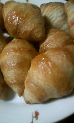 朝から焼いたクロワッサン♪