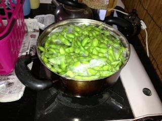 ただいま茹でてます。