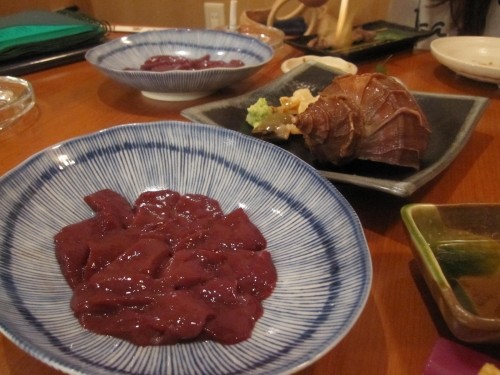 レバ刺し。つぶさし。