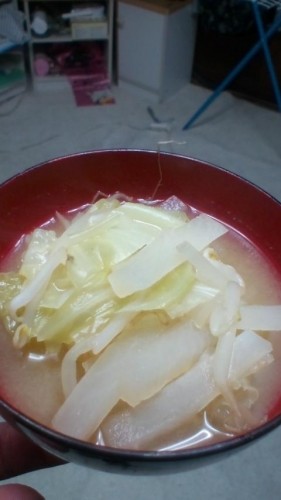野菜たっぷりお味噌汁！…in鉄矢家
