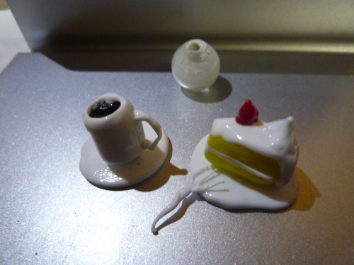 ガラス細工　コーヒーとケーキ