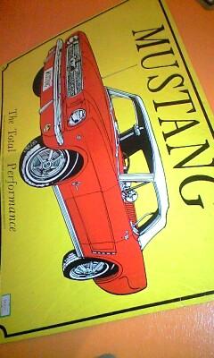 ★[ヴィンテージ!]マスタング☆ブリキ看板★