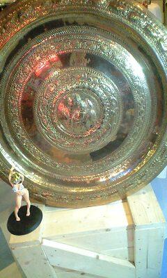 ★インドラ☆真鍮手打ち☆金の大皿壁掛け★