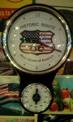 ★ＲOUTE６６☆キッチンタイマー付きクロック★