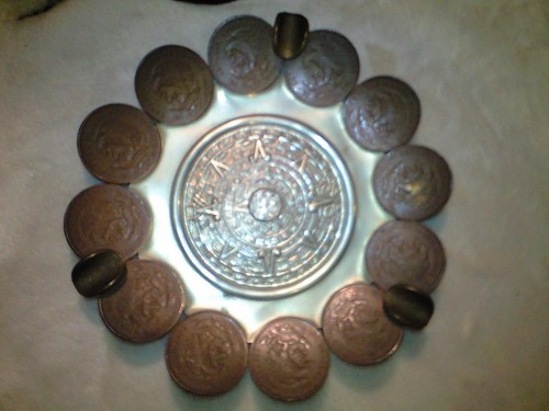 ★マヤ文明マヤ暦☆メキシコ通貨でつくられた灰皿★