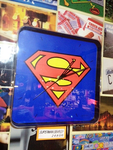 ♪[入荷!!] スーパーマン エンブレム掛け時計 ♪