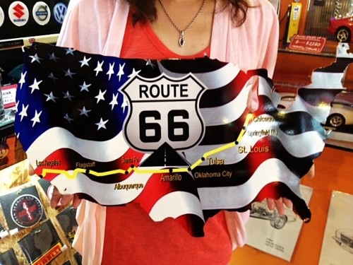 ♪激レア！ルート６６　マップ　スチールプレート　made in USA♪