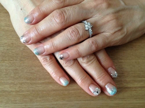 <出張ネイル２>　交互ラメネイル