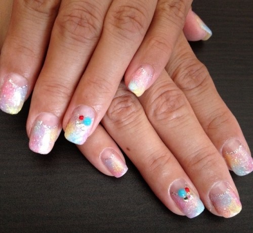 きらきら　カキ氷タイダイ。