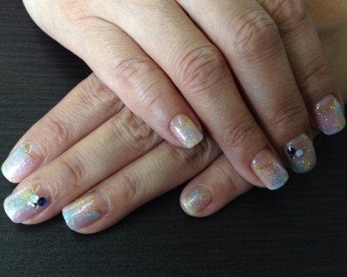 きらきらタイダイネイル。