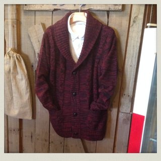 無地ショールカラーケーブルニットカーディガン！！