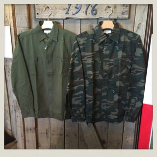 ミリタリータイプシャツ入荷!!