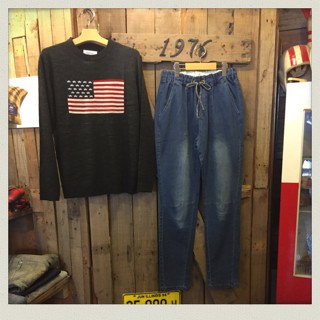 星条旗柄ニットセーター入荷!!