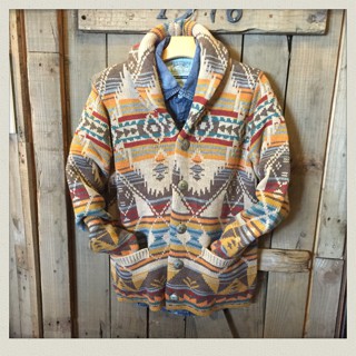 AntiBallisticネイティブ柄ショールカラーカーディガン再入荷!!