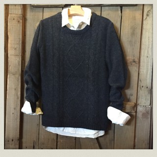REVO シェットランドウール仕様　ケーブルニットセーター入荷!!