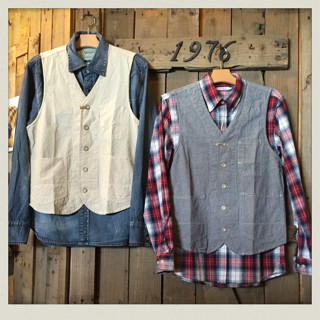 HOUSTON シャンブレーワークベスト入荷!!