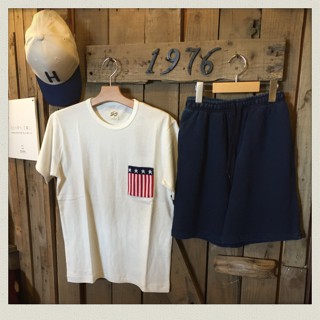 grn星条旗柄切り替えポケットTシャツ入荷!!