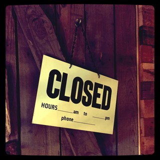 臨時休業のお知らせ。