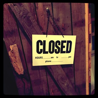 臨時休業のお知らせ。